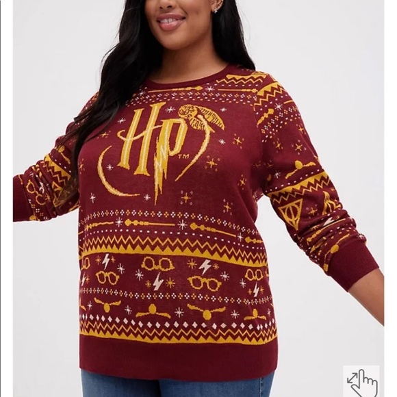 TORRID HARRY POTTER PULLOVER SWEATER - KNIT JACQUARD FAIR ISLE PRINT - Picture 2 of 8